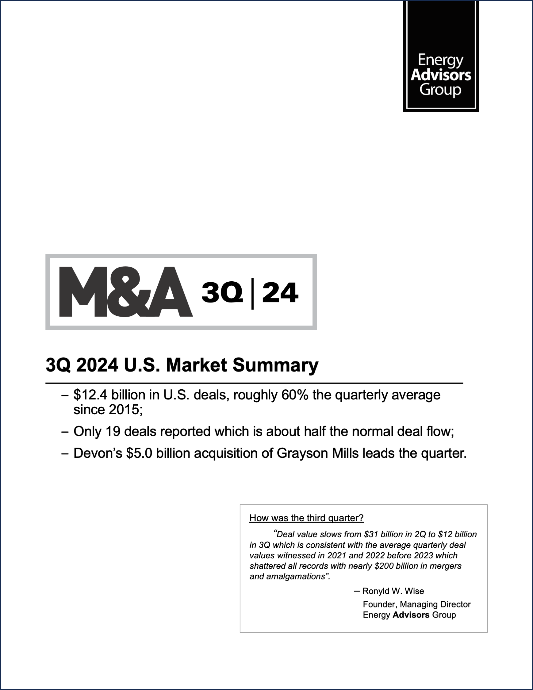 03Q24 QUARTERLY M&A REPORT